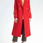 Nathalie Boltt Riverdale Red Long Trench Coat