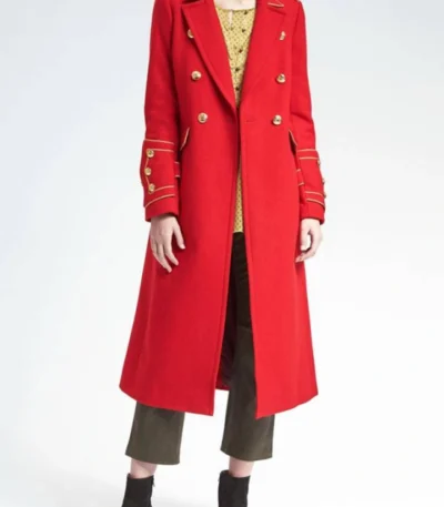 Nathalie Boltt Riverdale Red Long Trench Coat