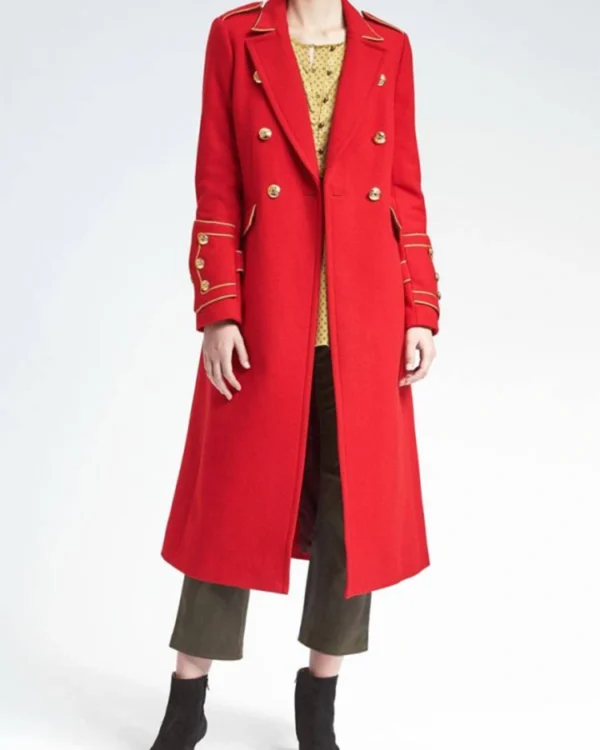 Nathalie Boltt Riverdale Red Long Trench Coat