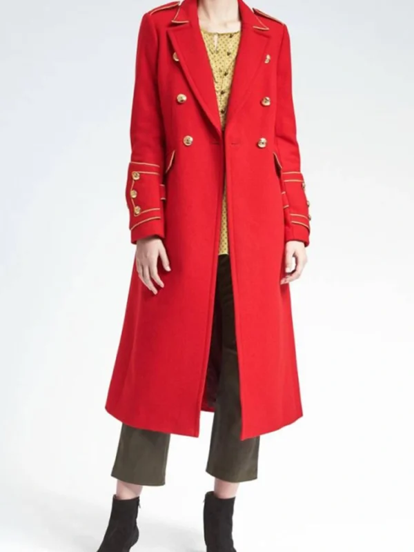 Nathalie Boltt Riverdale Red Long Trench Coat