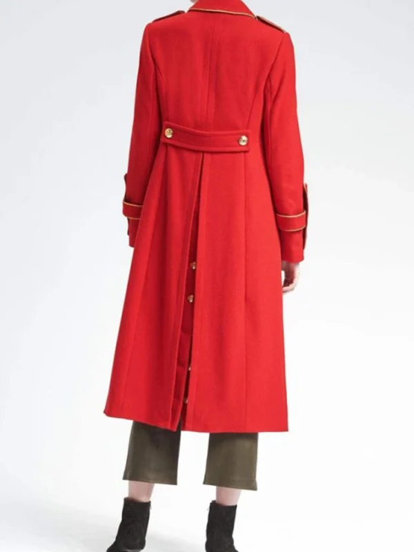 Nathalie Boltt Riverdale Red Long Trench Coat