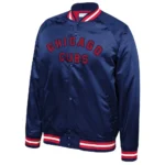 Navy Chicago Cubs Full-Snap Satin Jacket