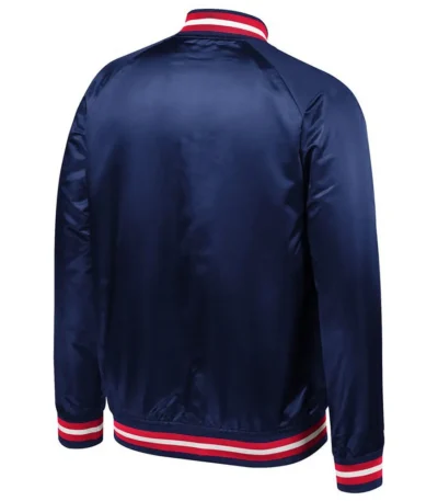 Navy Chicago Cubs Full-Snap Satin Jacket