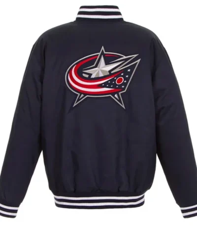 Navy Columbus Blue Jackets Front Hit Poly Twill Jacket
