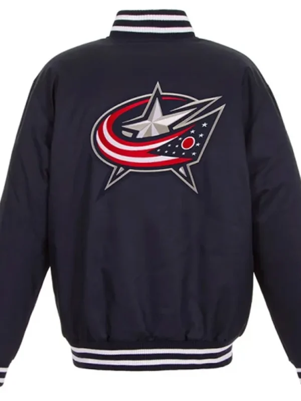 Navy Columbus Blue Jackets Front Hit Poly Twill Jacket
