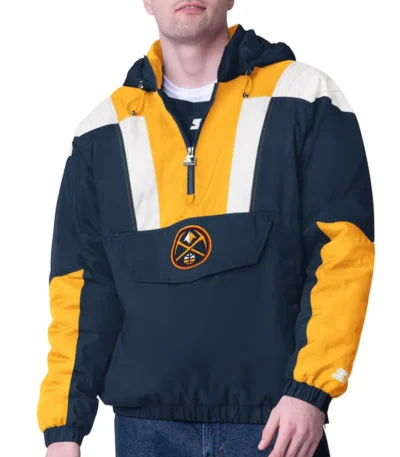 Navy/Gold Denver Nuggets Charger Half-Zip Pullover Jacket