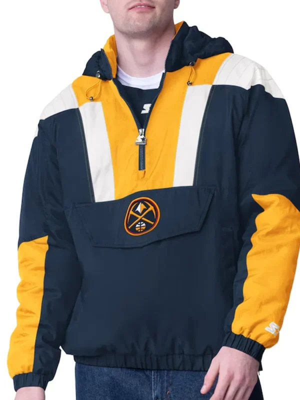 Navy/Gold Denver Nuggets Charger Half-Zip Pullover Jacket
