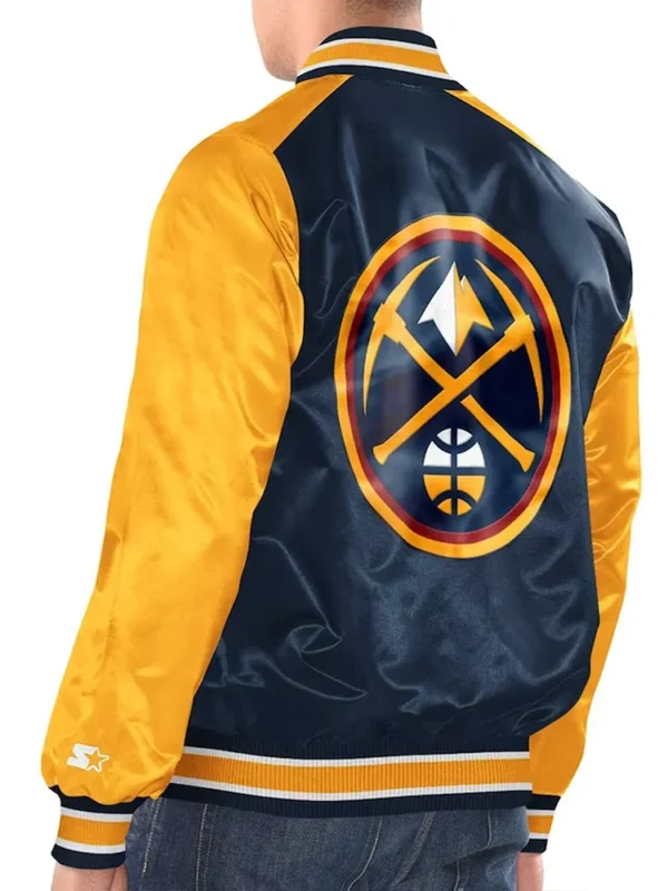 Navy/Gold Denver Nuggets Renegade Varsity Satin Jacket
