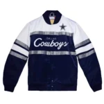 Navy-White Special Script Dallas Cowboys Satin Jacket