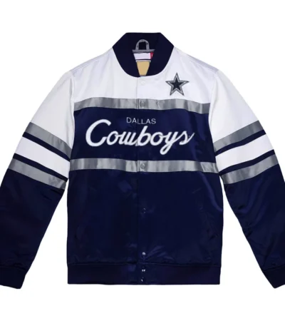 Navy-White Special Script Dallas Cowboys Satin Jacket