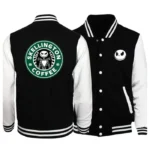 Nightmare Before Christmas Skellington Coffee Varsity Jacket