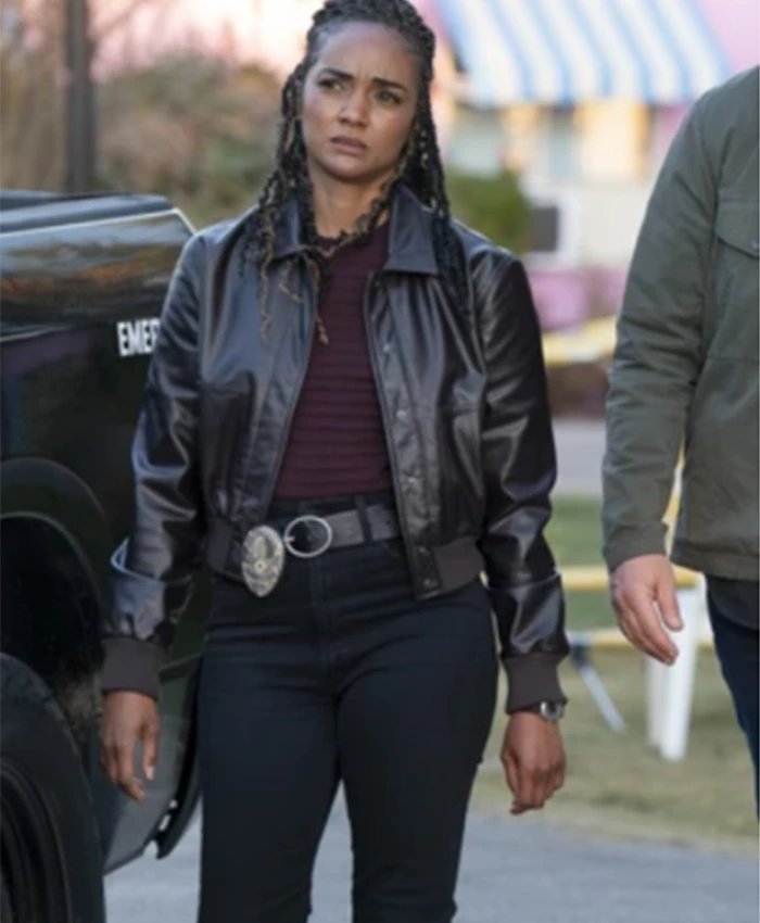 Nyla Harper The Rookie S07 Black Bomber Jacket Nyla Harper The Rookie S07 Black Bomber Jacket