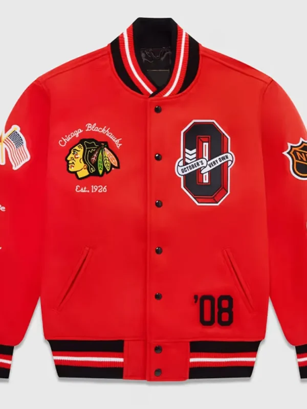 OVO Chicago Blackhawks Varsity Jacket