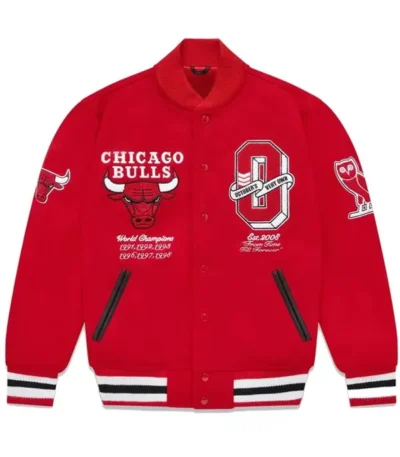 Ovo Chicago Bulls Varsity Red Wool Jacket
