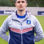 Phil Dunster Ted Lasso Grey and Blue Hooded Jacket