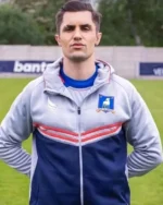 Phil Dunster Ted Lasso Grey and Blue Hooded Jacket