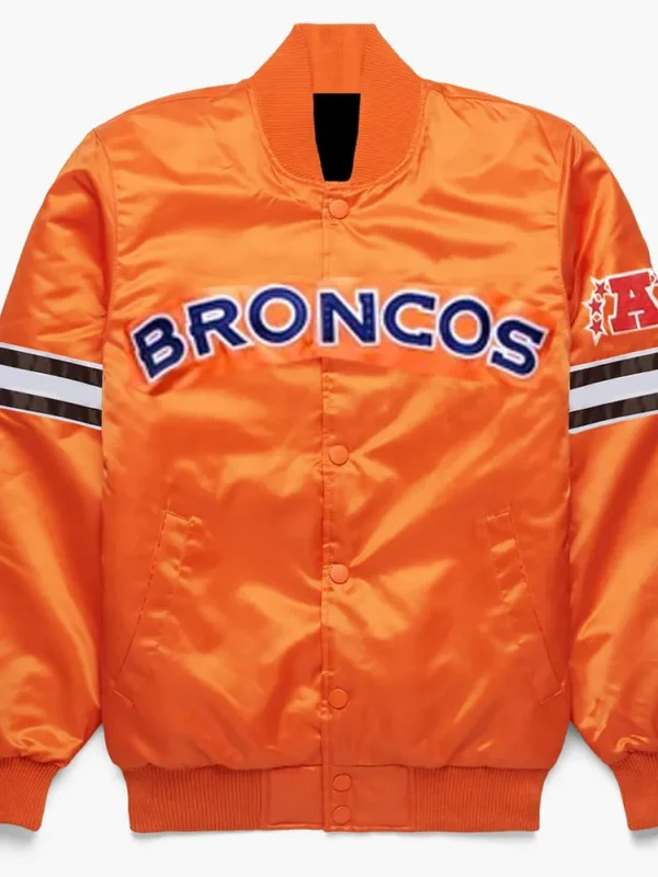 Pick and Roll Denver Broncos Orange Satin Jacket