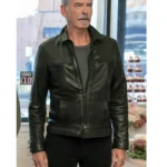 Pierce Brosnan The Out-Laws 2023 Black Leather Jacket