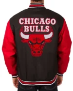 Poly Twill Chicago Bulls Black And Red Jacket