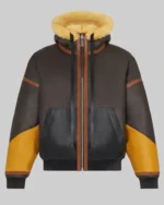 Power Book II Ghost Monet Brown Shearling Jacket