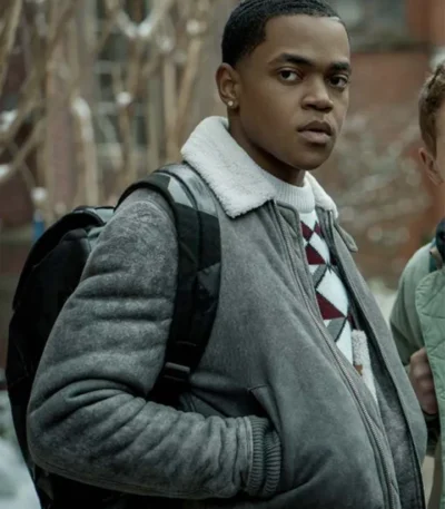 Power Book II Ghost S02 Tariq St Patrick Grey Fur Jacket