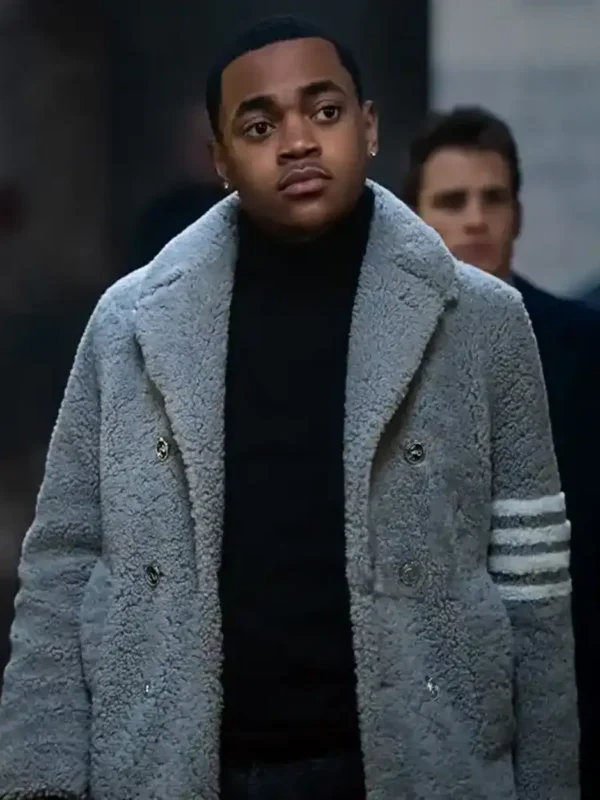 Power Book II Ghost S03 Tariq St. Patrick Gray Fur Coat