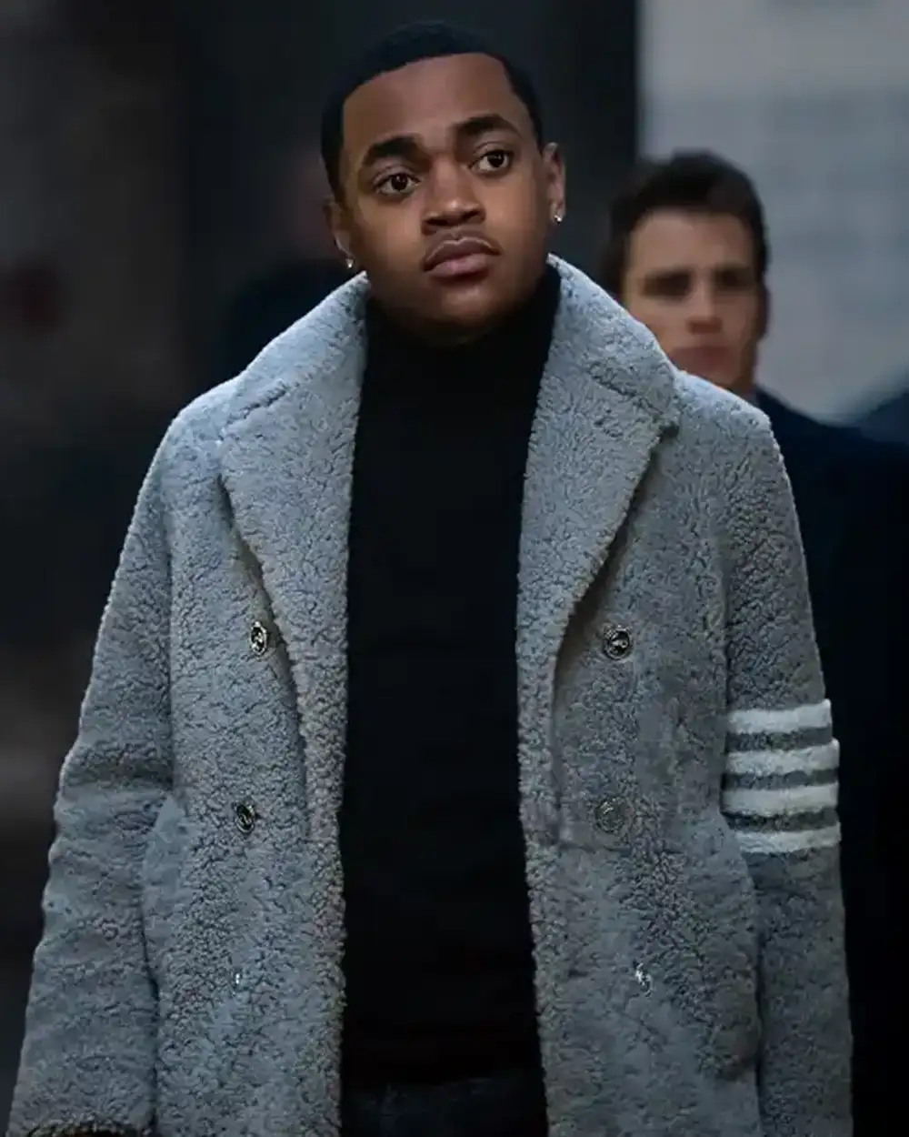 Power Book II Ghost S03 Tariq St. Patrick Gray Fur Coat Power Book II Ghost S03 Tariq St. Patrick Gray Fur Coat