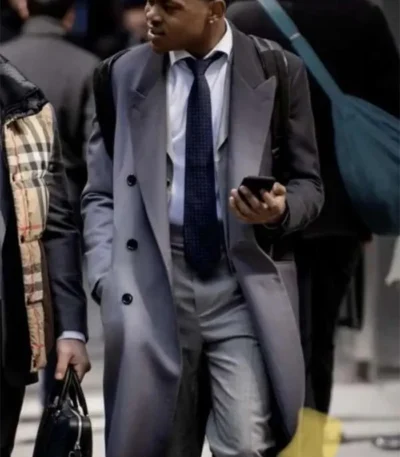 Power Book II Ghost S03 Tariq St. Patrick Grey Trench Coat