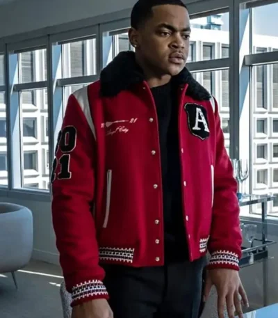 Power Book II Ghost S03 Tariq St. Patrick Varsity Red Jacket