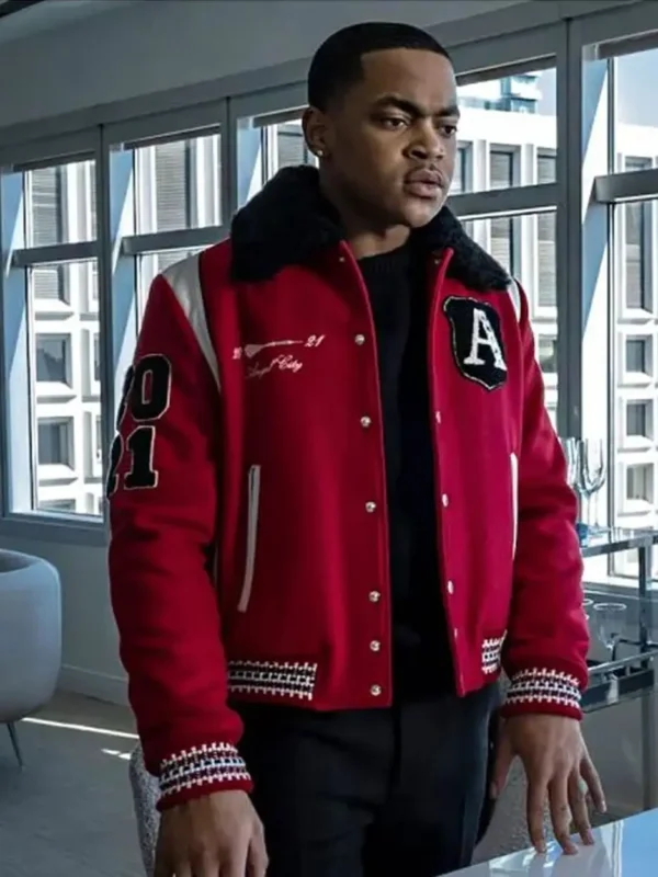 Power Book II Ghost S03 Tariq St. Patrick Varsity Red Jacket