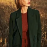 Princess Diana The Crown Wool Green Coat
