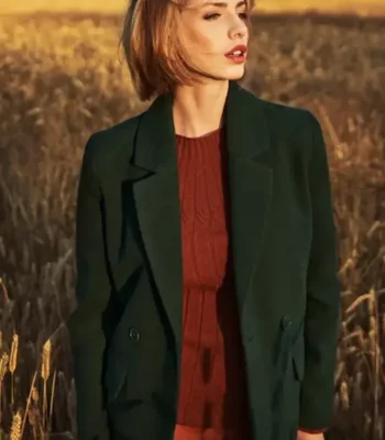 Princess Diana The Crown Wool Green Coat