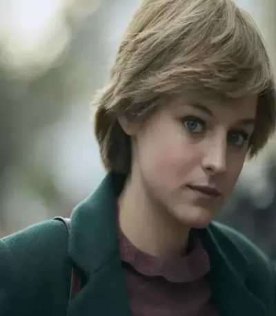 Princess Diana The Crown Wool Green Coat