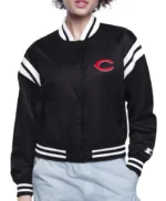 Printed Logo Cincinnati Reds Varsity Satin Jacket