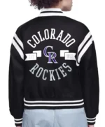 Colorado Rockies Printed Logo Varsity Satin Jacket