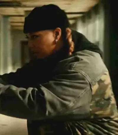 Queen Latifah The Equalizer S02 Camo Denim Jacket