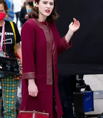 The Marvelous Mrs. Maisel Rachel Brosnahan S04 Maroon Coat