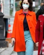 Miriam Maisel Orange Mid-Length Wool Coat