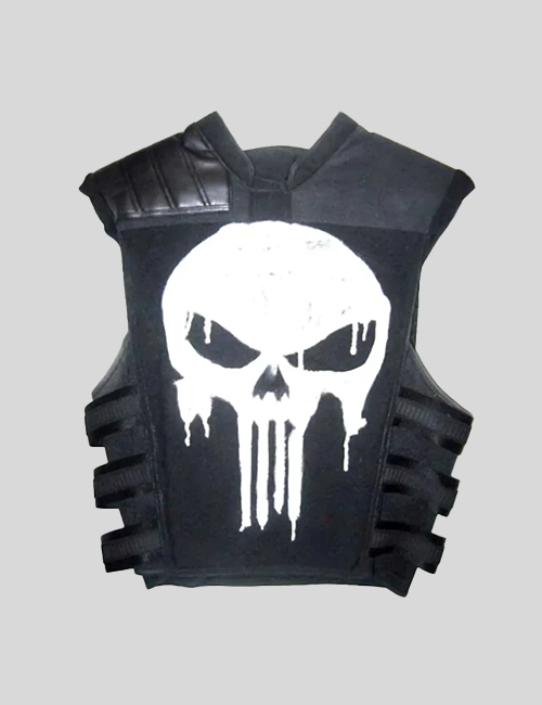 Ray Stevenson Punisher War Zone Black Leather Vest Ray Stevenson Punisher War Zone Black Leather Vest