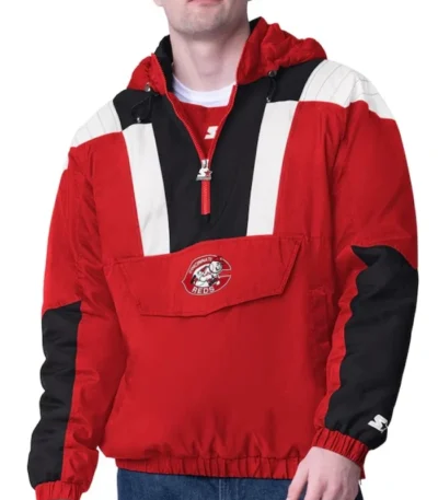 Red Cincinnati Reds Charger Half-Zip Pullover Jacket