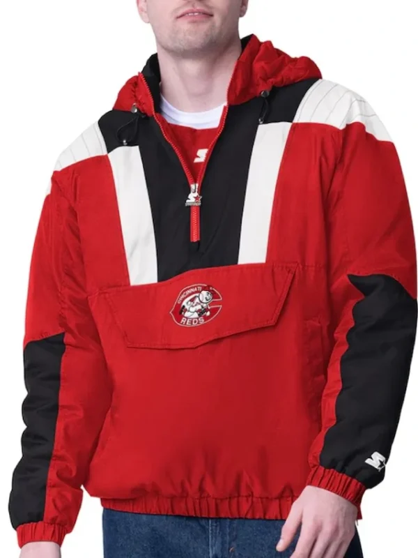Red Cincinnati Reds Charger Half-Zip Pullover Jacket