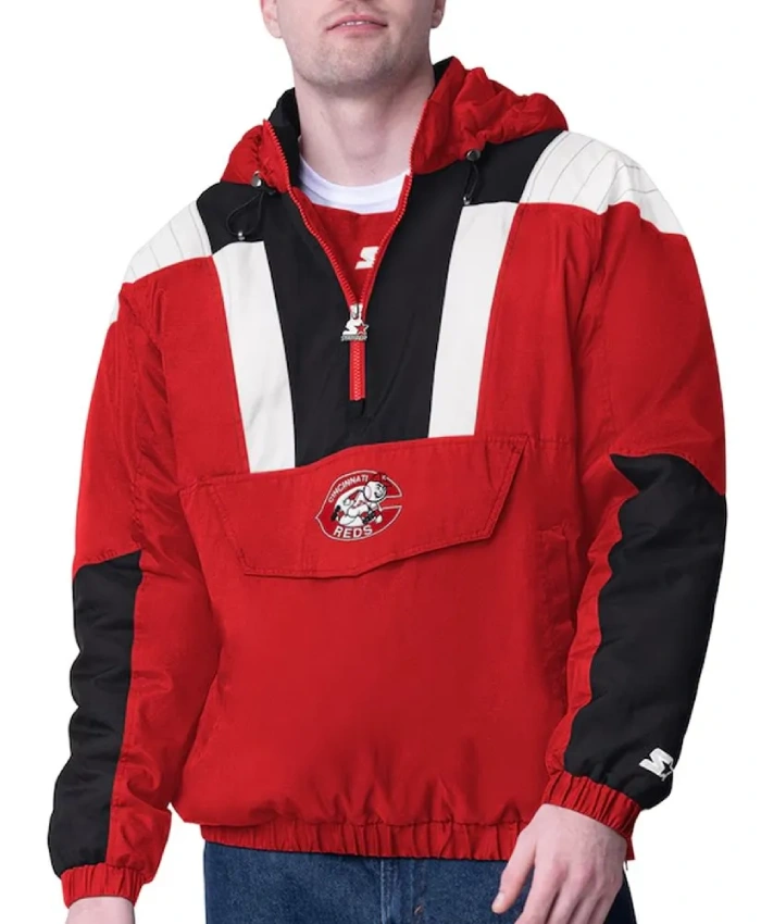 Red Cincinnati Reds Charger Half-Zip Pullover Jacket Red Cincinnati Reds Charger Half-Zip Pullover Jacket