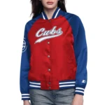 Red-Royal Chicago Cubs Home Run Varsity Satin Jacket