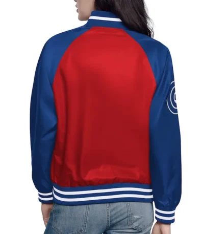 Red-Royal Chicago Cubs Home Run Varsity Satin Jacket