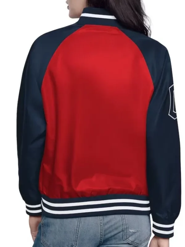 Red/Navy Cleveland Guardians Home Run Varsity Satin Jacket