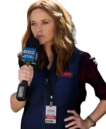 Reese Witherspoon The Morning Show Blue Cotton Polyester Vest