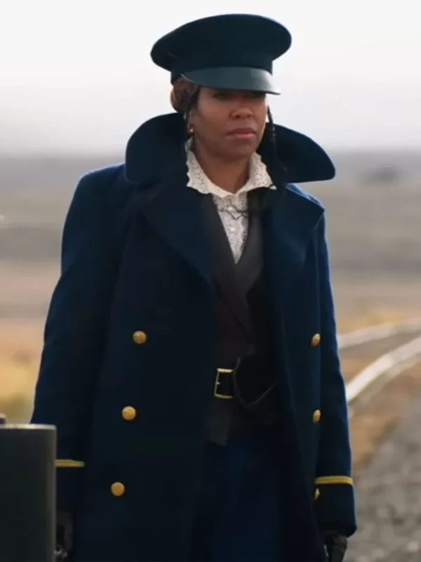 Regina King The Harder They Fall Blue Coat