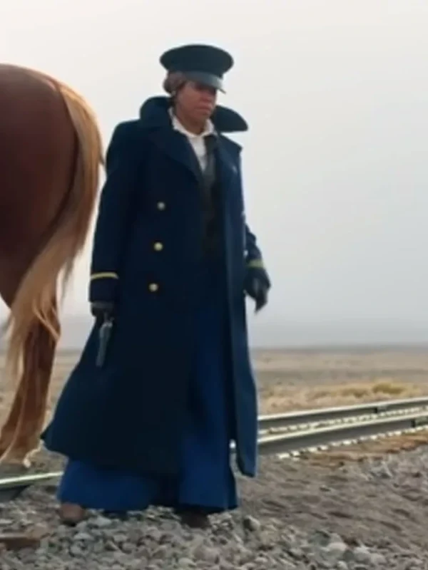Regina King The Harder They Fall Blue Coat