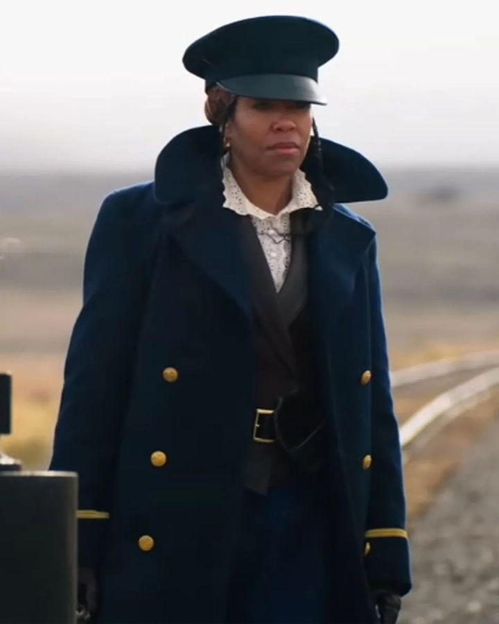 Regina King The Harder They Fall Blue Coat Regina King The Harder They Fall Blue Coat