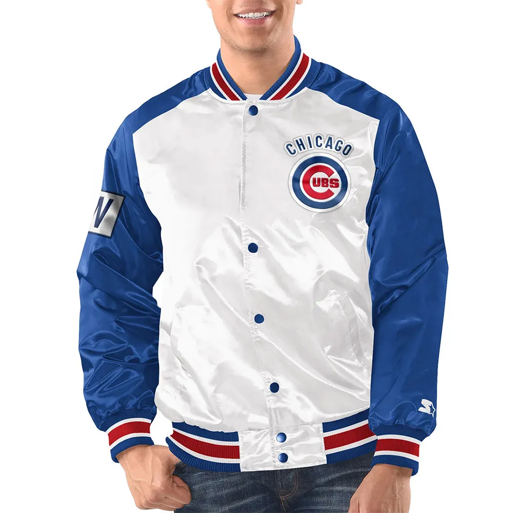 Renegade Chicago Cubs White and Blue Jacket Renegade Chicago Cubs White and Blue Jacket